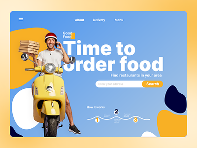 Here's a Hero section of website for Food delivery ! adobe branding design figma illustration logo ui ux web website