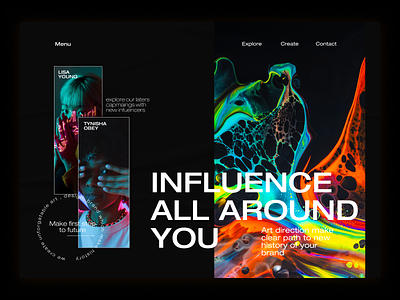 New exploration , hero section for influencer´s platform adobe branding design figma illustration logo ui ux web website