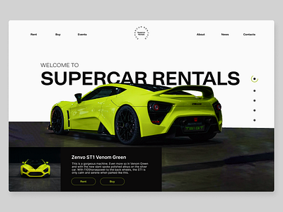 Landing page supercar rentals