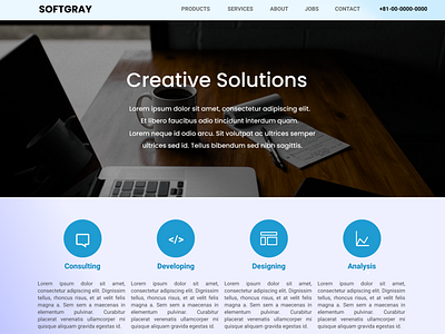 website landing page