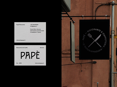 Papè Restaurant brand identity branding design logo typography