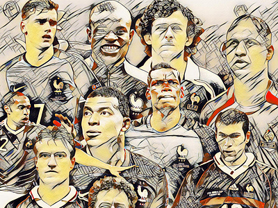 Art Work On French Foot Ball Star Players