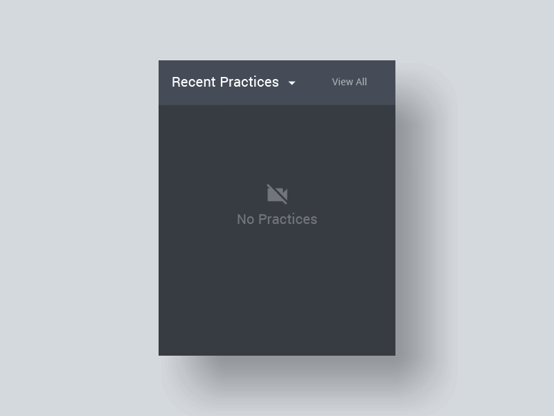 Recent Practices Widget animation app material widget