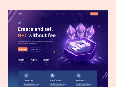NFT Marketplace-Landing Page crypto currency header section crypto exchenge cryptocurrency cryptocurrency exchange trading cryptocurrency exchange website futureswap website monster nft marketplace website nft nft exchange nft exchange website nft exploration nft header section nft hero section nft landing page nft m nft marketplace website nft website landing page ui ux web design for сrypto exchange