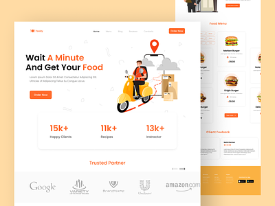 Food Delivery Landing Page e commerce landing page e commerce website landing page food food delivery landing page food delivery ui design food delivery ui exploration food delivery web design food delivery website concept food delivery website design food delivery website template food landing page food ordering website design food shop food web template food web ui exploration food website foody ui ux