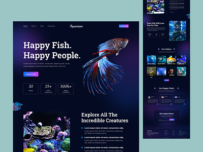 Aquarium Landing Page aquarium aquarium landing page aquarium website aquarium website design branding aquarium website branding landing page branding ui design branding website e commerce landing page e commerce website e commerce website design fish trending aquarium website design trending landing page design trending ui design trending website ui ui design ux ux design