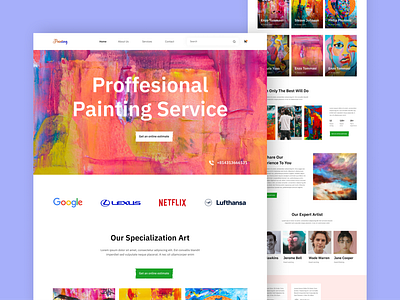 Painting Landing Page painting website exploration