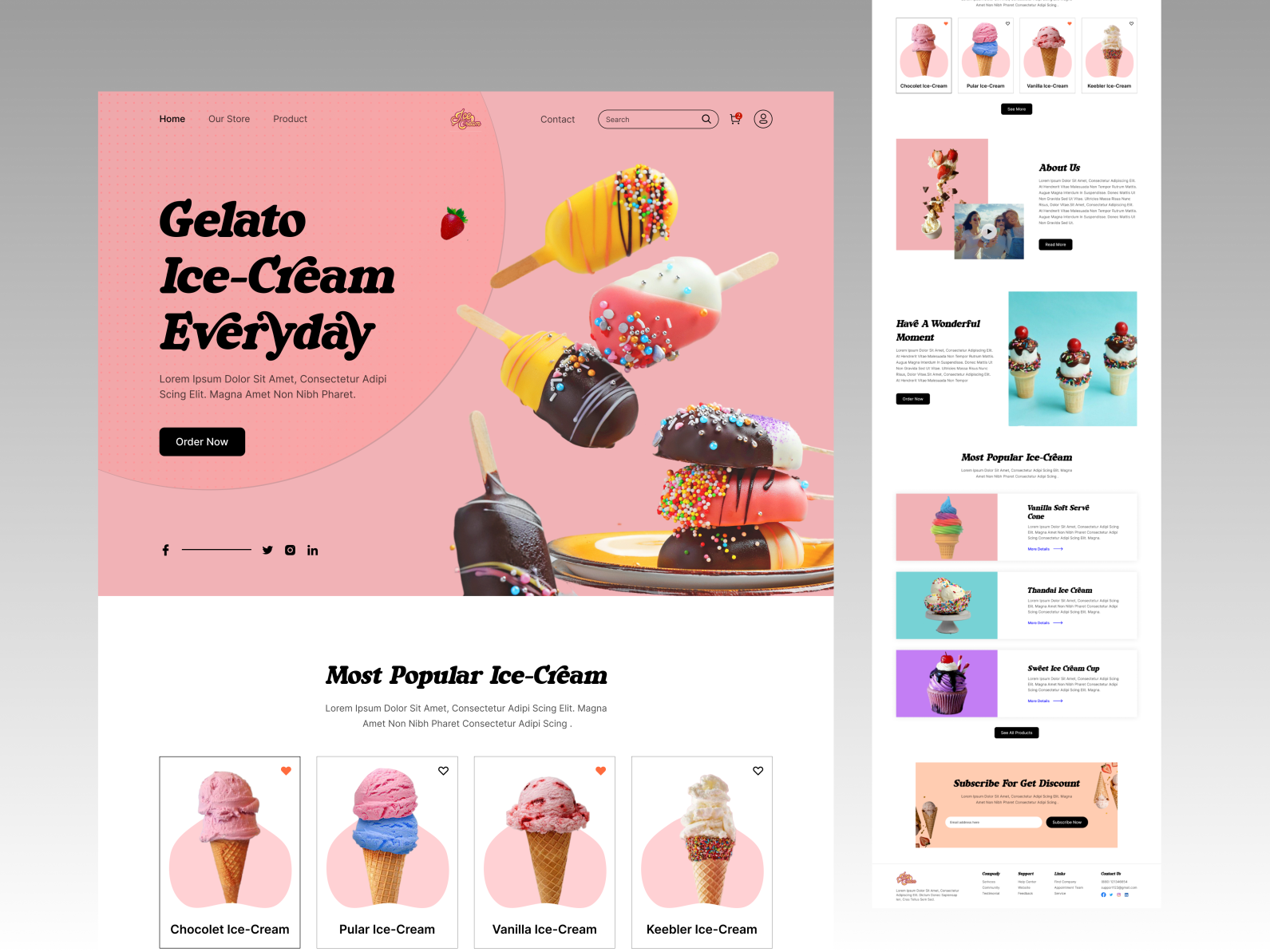 IceCream Landing Page by Md Sajib Miah on Dribbble
