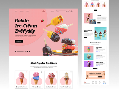 Ice-Cream Landing Page ice cream shop web design snack bar website