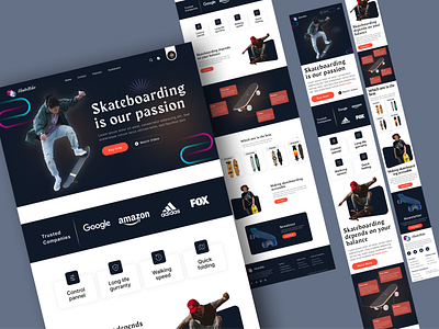 Skateboard Landing Page & Responsive Design skateboard responsive design