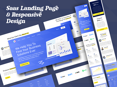 Saas Landing Page & Responsive Design saas business website design saas responsive ui design