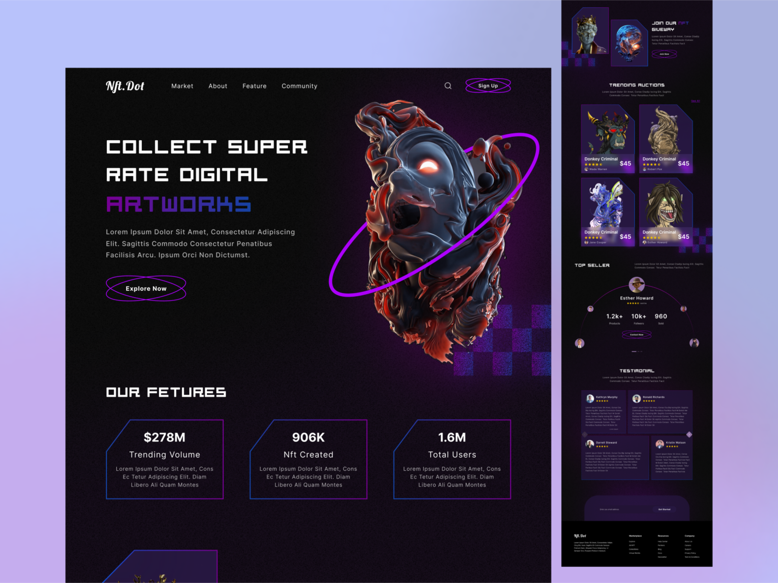 NFT Art Collection Website Landing Page by Md Sajib Miah on Dribbble