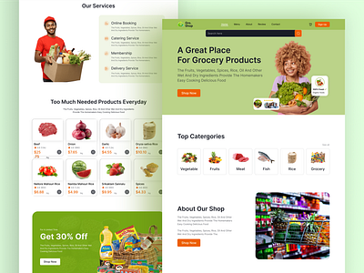 Grocery Website Concept ecommerce landing page ecommerce online shop ecommerce website grocery home page