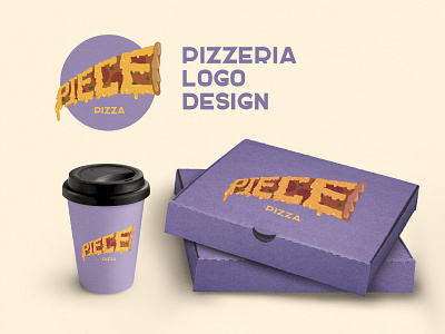“Piece” pizzeria logo design art branding design graphic design illustration logo pizza ui