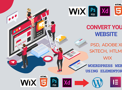 I will convert html,abode xd,psd,figma,wix to wordpress website convertwebsite htmltowordpress wixtowordpress wordpress wordrpesswebsite