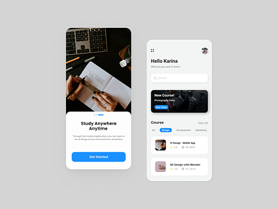 Online Course Mobile App - 1 app course design graphic design illustration interface learning online online course ui user interface ux