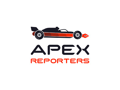 APEX Reporters logo apex automotive automotive journalism brand identity branding car car chassis f1 formula 1 formula one logo magazine racing reporters writers writing