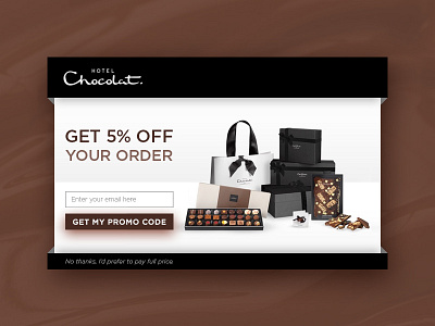 Pop-Up / Overlay 016 chocolate code daily ui email hotel chocolat material overlay pop up promo ui ui elements