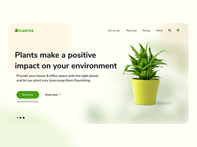 Plant Care Landing Page Design