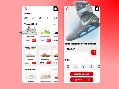 Sneaker Store App adidas shoes clezn design gucci ios mobile app nikes shoes popular react shopping size sneaker sneaker shop sneakers stockx top ui ux website xd adobe