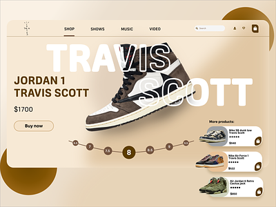 Sneakers website shop - Travis scott X Nike adidas air force app brand cactus jack clean concept design ecommerc fashion interface jordan nike sneakers shop sneakers store travis scott uiux webdesign webshop website