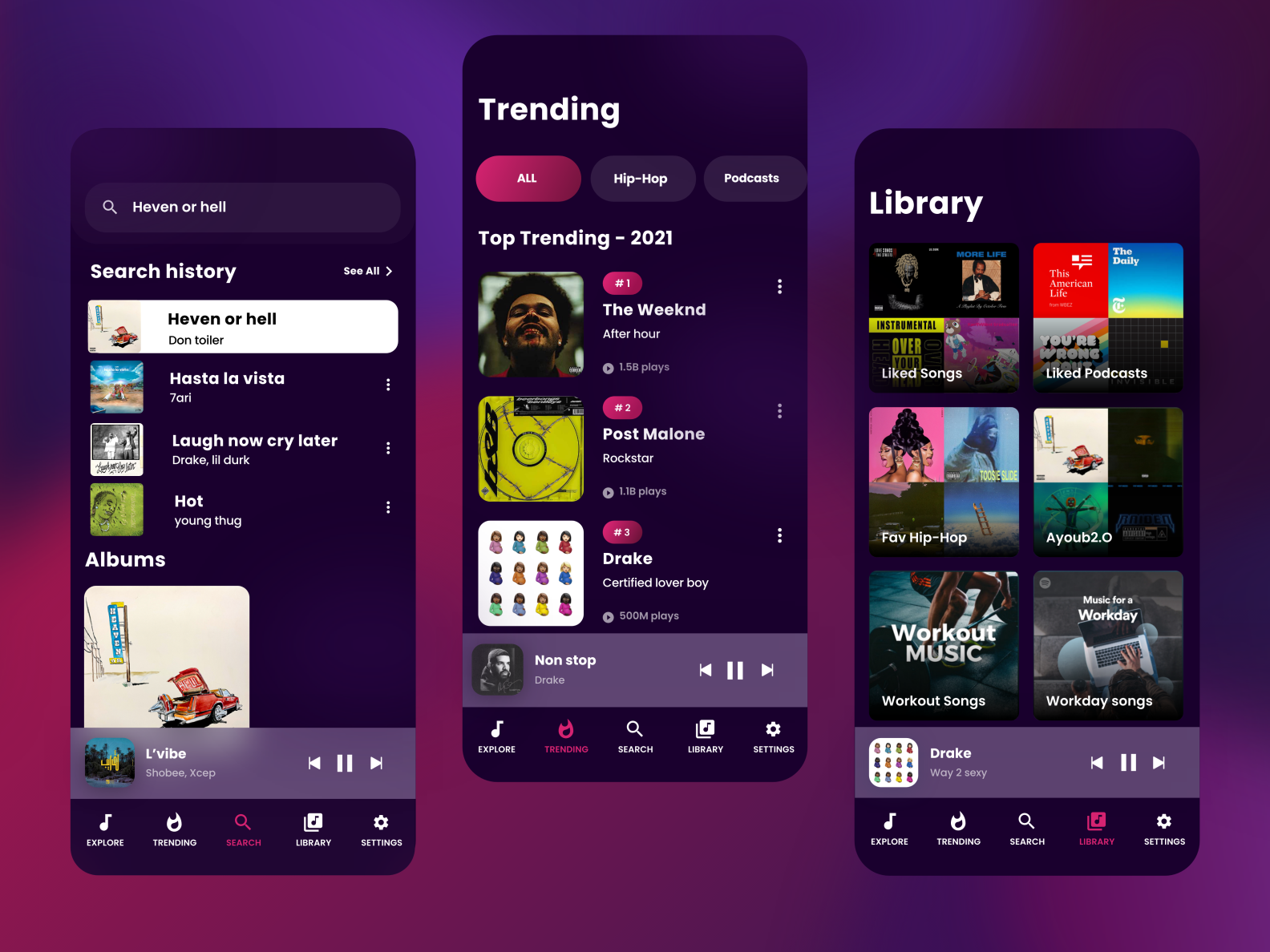 Music Streaming app by Afoullous Ayoub for LOL Studio on Dribbble