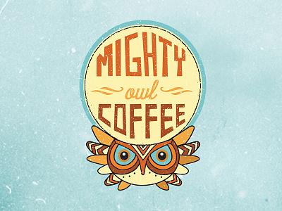 Mighty Owl Coffee branding identity illustration logo logo design