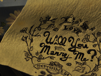 proposal tissue engagement hand lettering type typography wedding