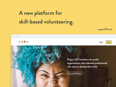Project 501 gig platform non-profit volunteering web