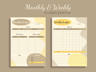 Monthly & Weekly budget planner