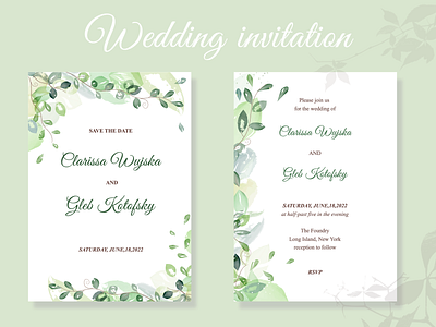 Watercolor wedding invitation