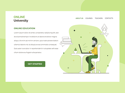 Illustration of student for online education website education graphic design green illustration minimalistic online simple student vector