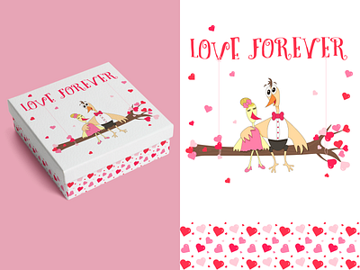 Valentine's Day birds branding design gift graphic design hart illustration love packaging design romantic valentines day vector