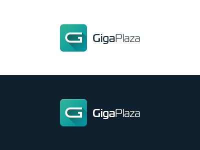 GigaPlaza Logo blue branding commerce gradient icon identity ios logo web white