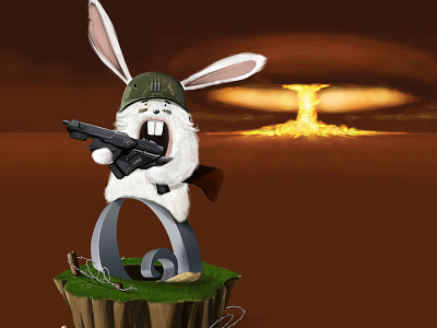 Ammo War Bunny Illustration bunny graphic art graphic illustration illustration rabbit