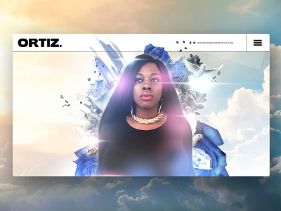 Hero Image for the Kaycee Ortiz website graphic design landing page musician rapper webdesign website