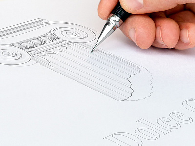 Sketching process for the Dolce Group Logo