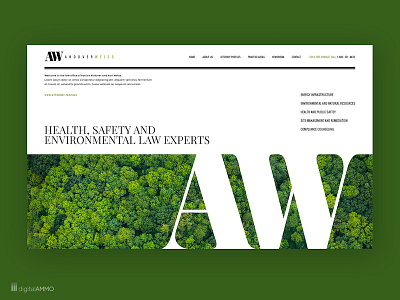 Web layout for a Health Safety and Environmental Law Firm