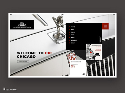 Unique web layout for the Collision Inspection Center autobody automobile collision inspection homepage web web design web development web layout webpage website website design