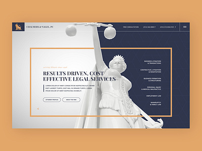 Unique homepage design for a law firm