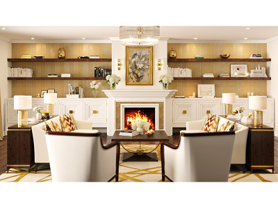 Fireplace Livingroom 3D rendering 3d 3d modeling 3d rendering 3ds max corona render photoshop