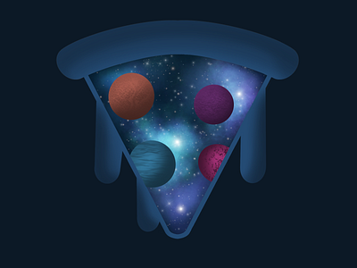 The Intergalactic Slice 3d crypto dark theme design flat illustrations galaxy graphic design illustration metaverse nft pizza procreate slice