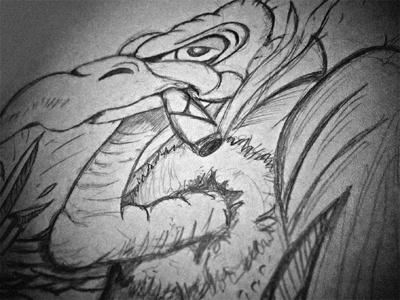 Vulture Sketch bw sketch