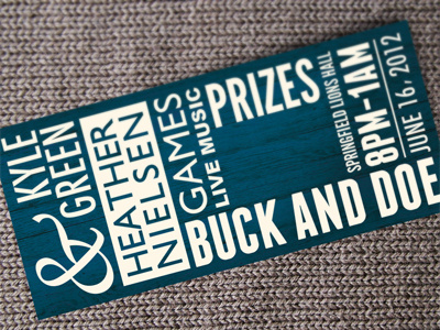 Buck & Doe Tickets ticket typography