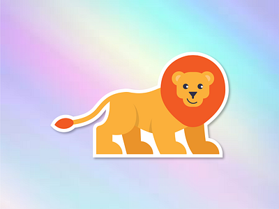 Lion Sticker animal design holographic illustration lion sticker