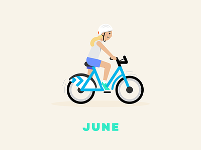 June → Divvy Bike bike biking chicago design divvy flat illustration illustration series