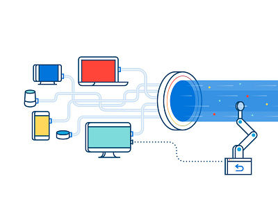 The Data Stream alert analytics data data stream data warehouse graph illustration iot tech