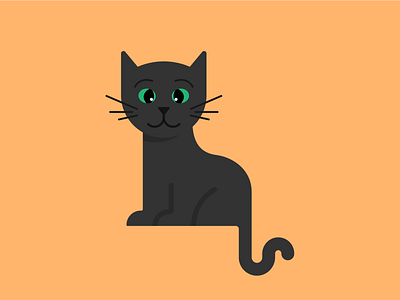 Spooky Kitteh 🐱 black cat cat design fall halloween icon iconography illustration orange spooky