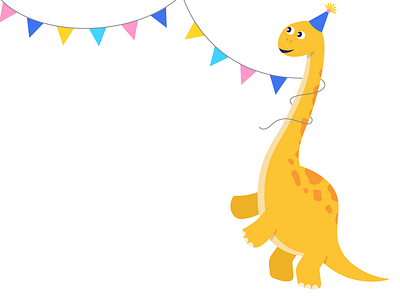 Party Brontosaurus! banner birthday brontosaurus cute dinosaur decor design dino dinosaur illustration party vector