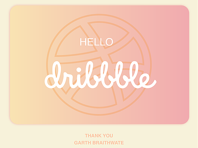 Dribbbble 1st shot 1st shot color discover dribble gradients hello typography